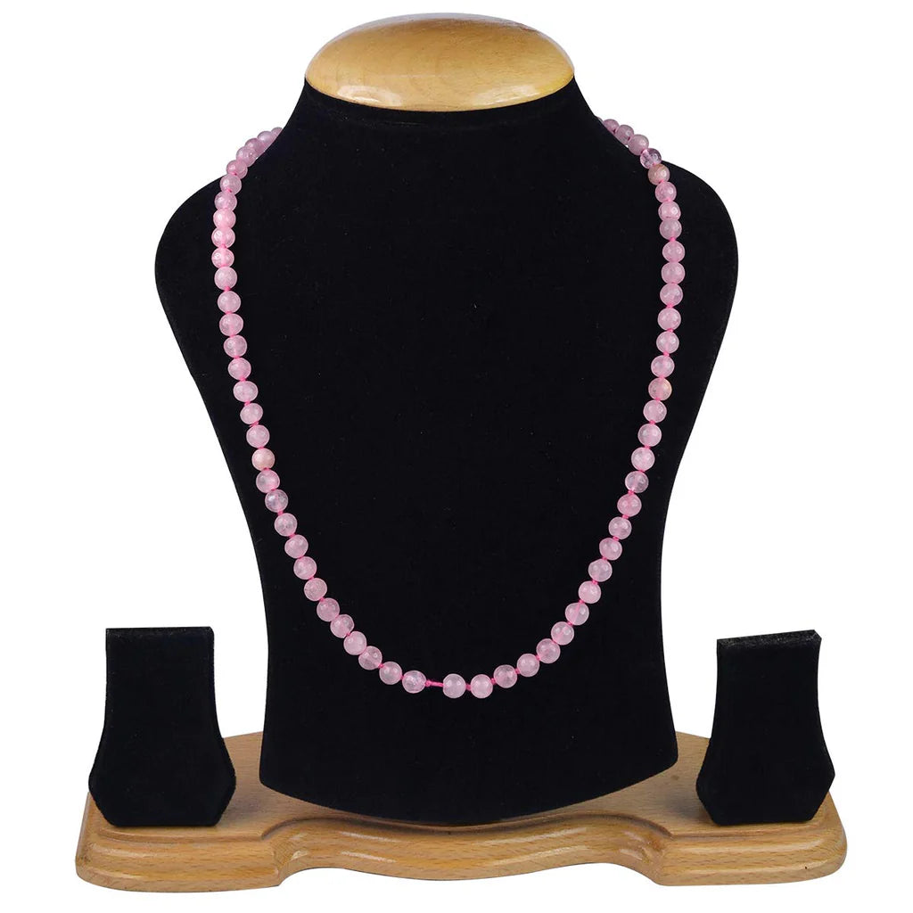 Natural Rose Quartz Mala || 8 MM || Gem Bhagya