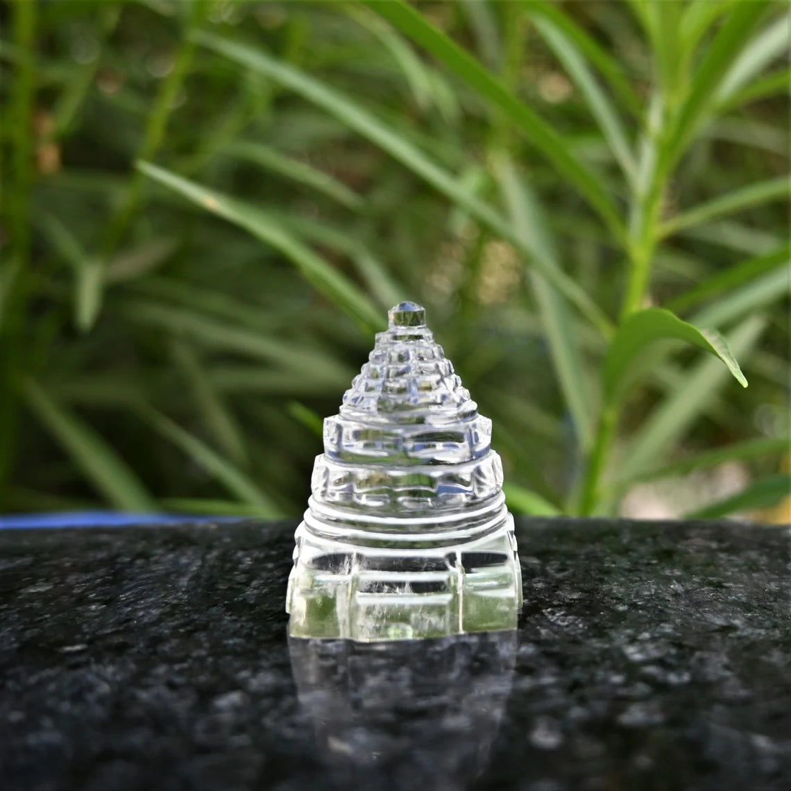 Crystal Shri Yantra of Natural Quartz(40 gms.) || Gem Bhagya