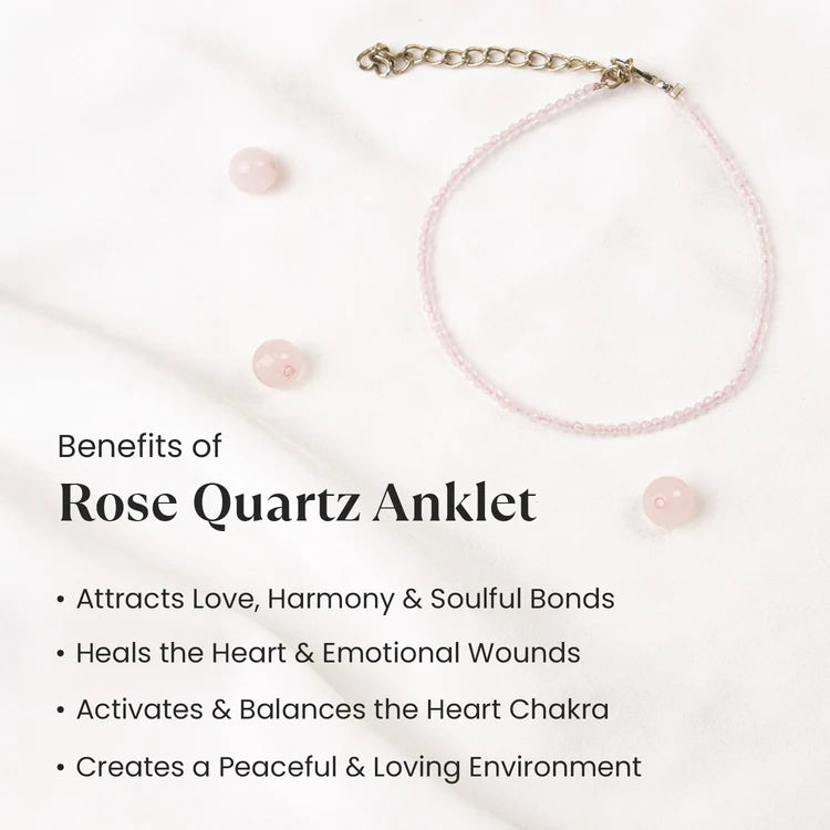 Rose Quartz Anklet For Women/Ladies