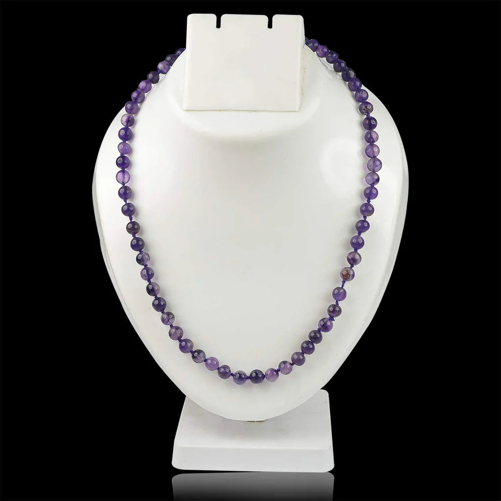Natural Amethyst Mala || 8 MM || Gem Bhagya