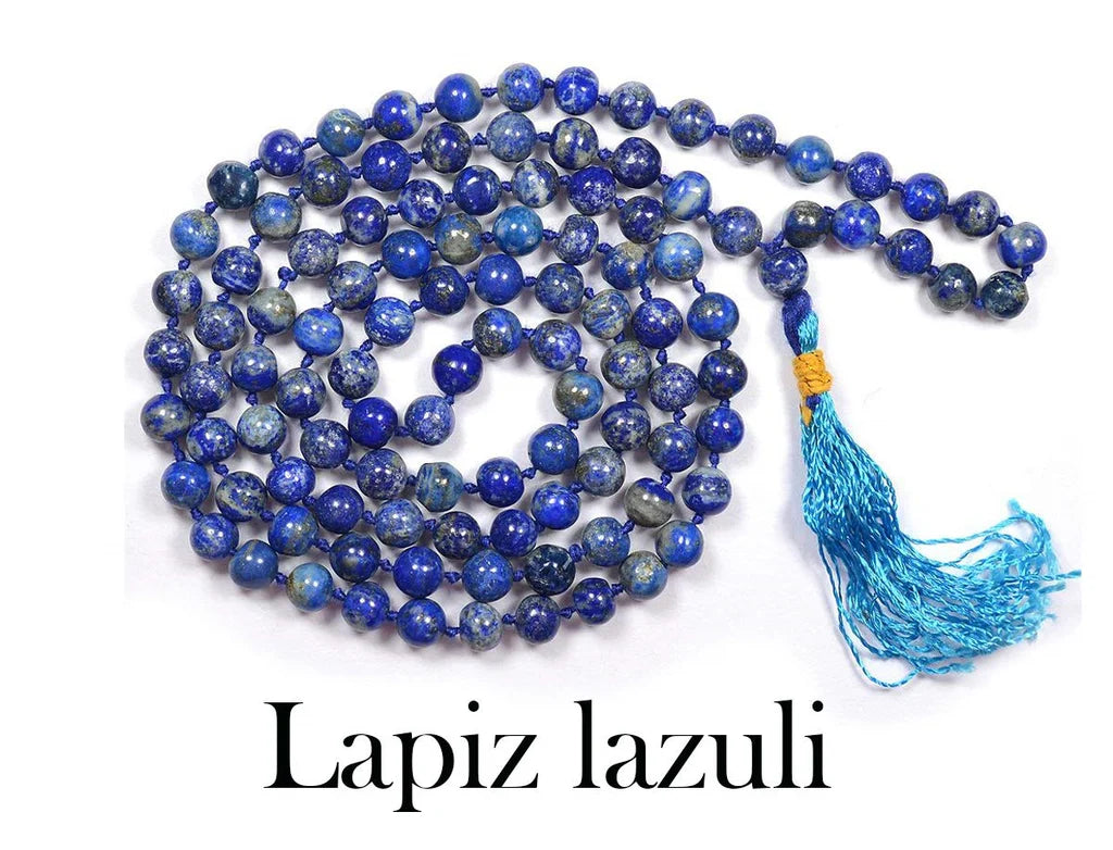 Natural Lapis Lazuli Mala || 8 MM || Gem Bhagya