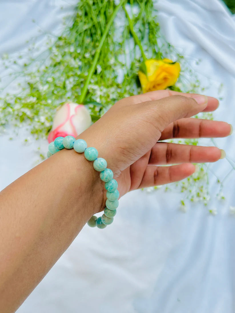 Natural Amazonite Bracelet (8 mm) || Gem Bhagya