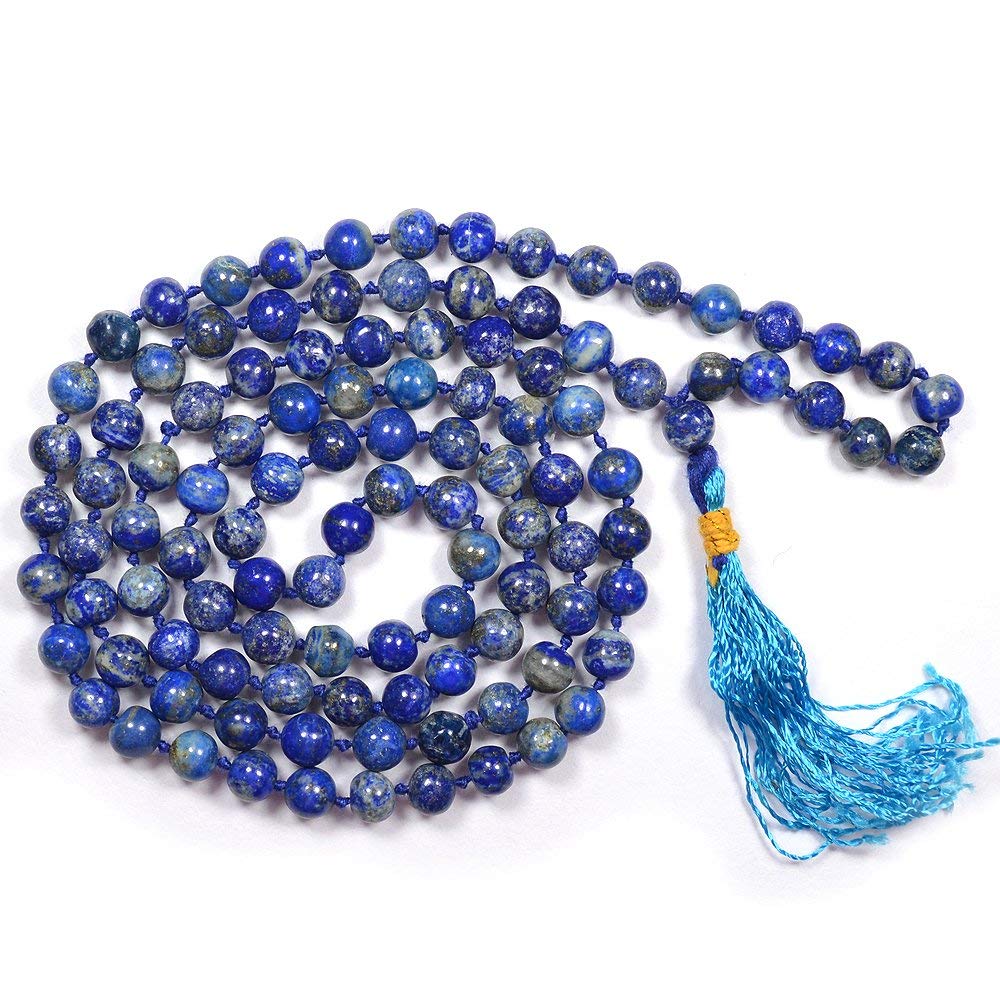 Natural Lapis Lazuli Mala || 8 MM || Gem Bhagya