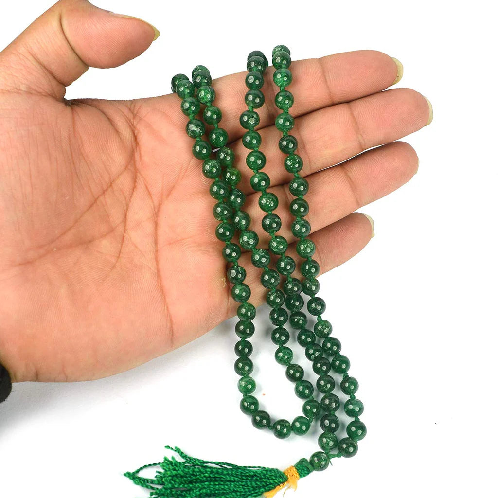 Natural Green Aventurine Mala || 8 MM || Gem Bhagya