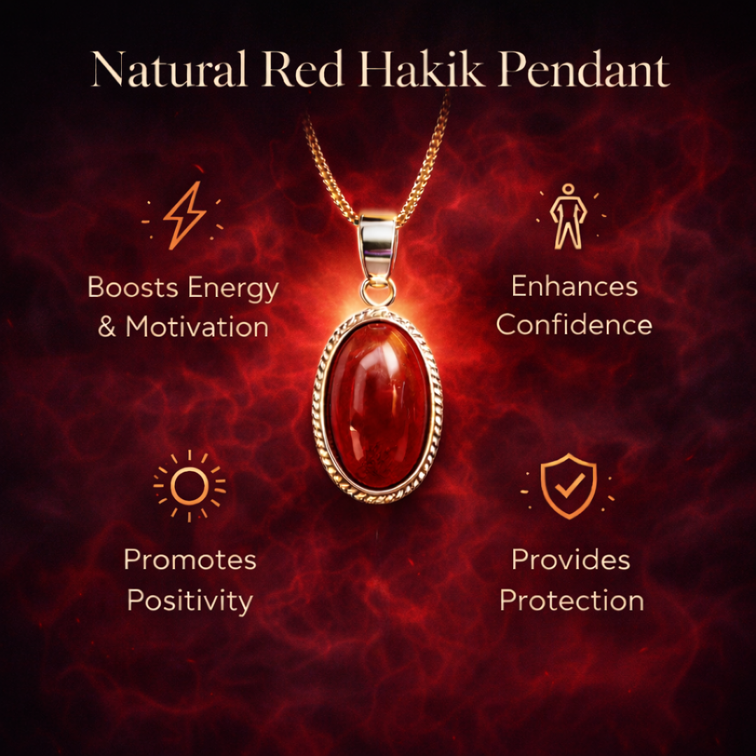 Natural Red Hakik Pendant for Energy & Confidence