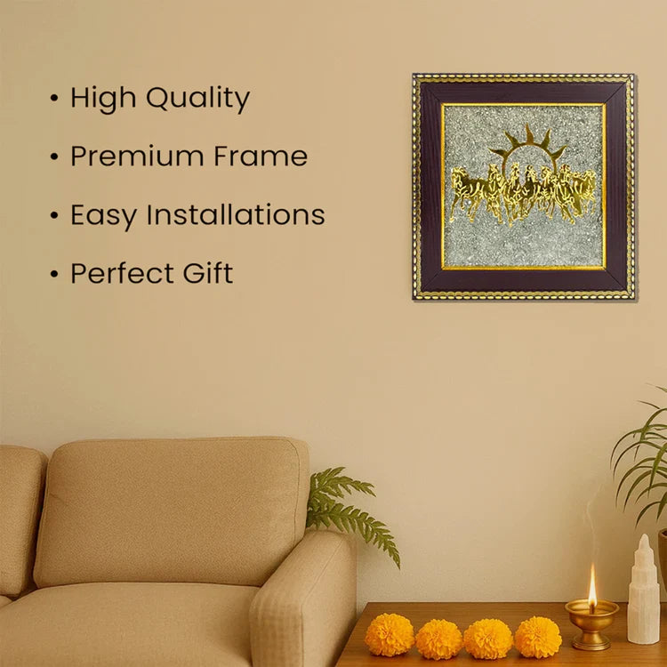 Pyrite Seven Horses Frame || Gem bhagya