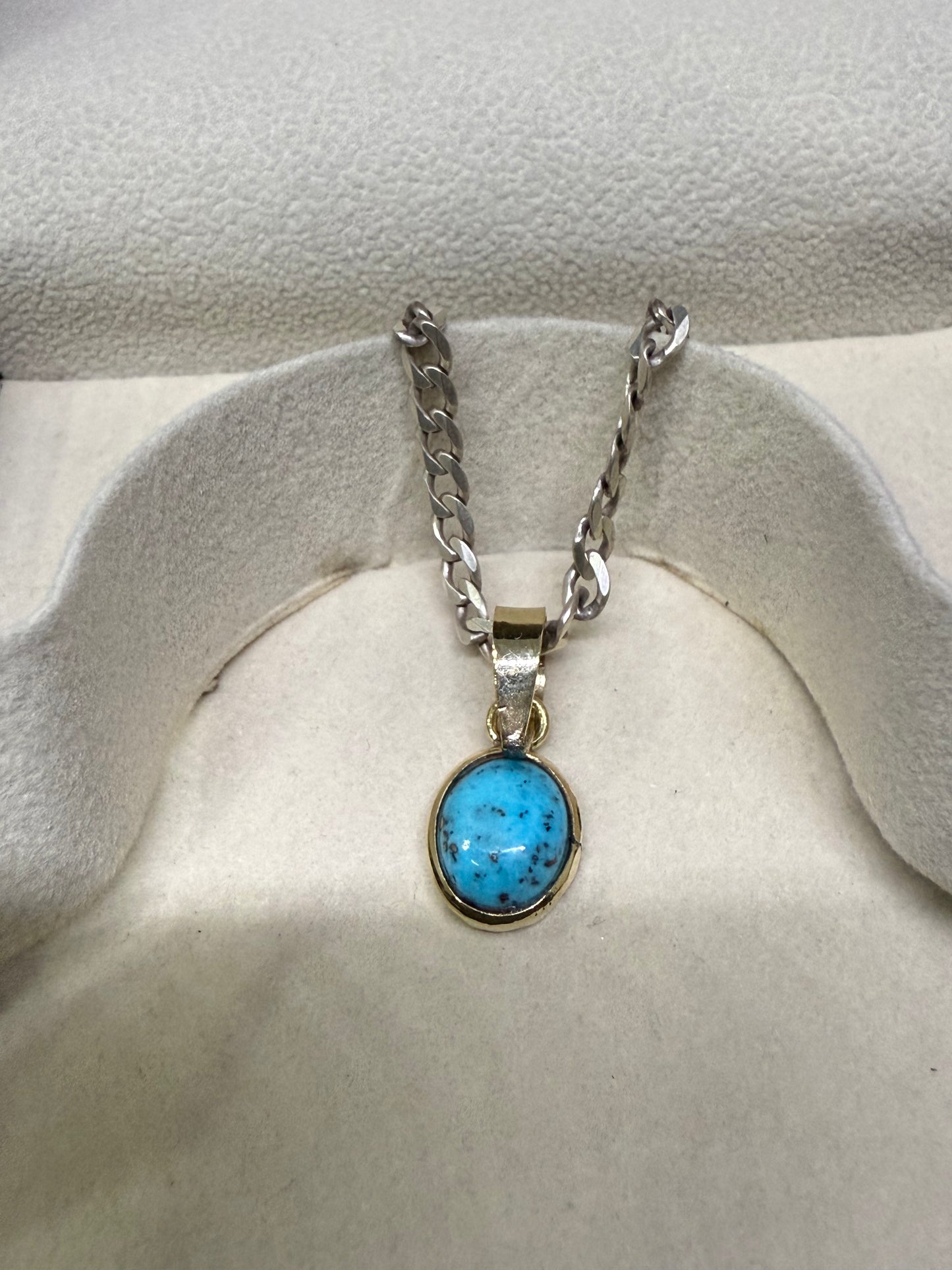 NATURAL FIROZA PENDANT - Energized & Certified ( 2.60 Carate )