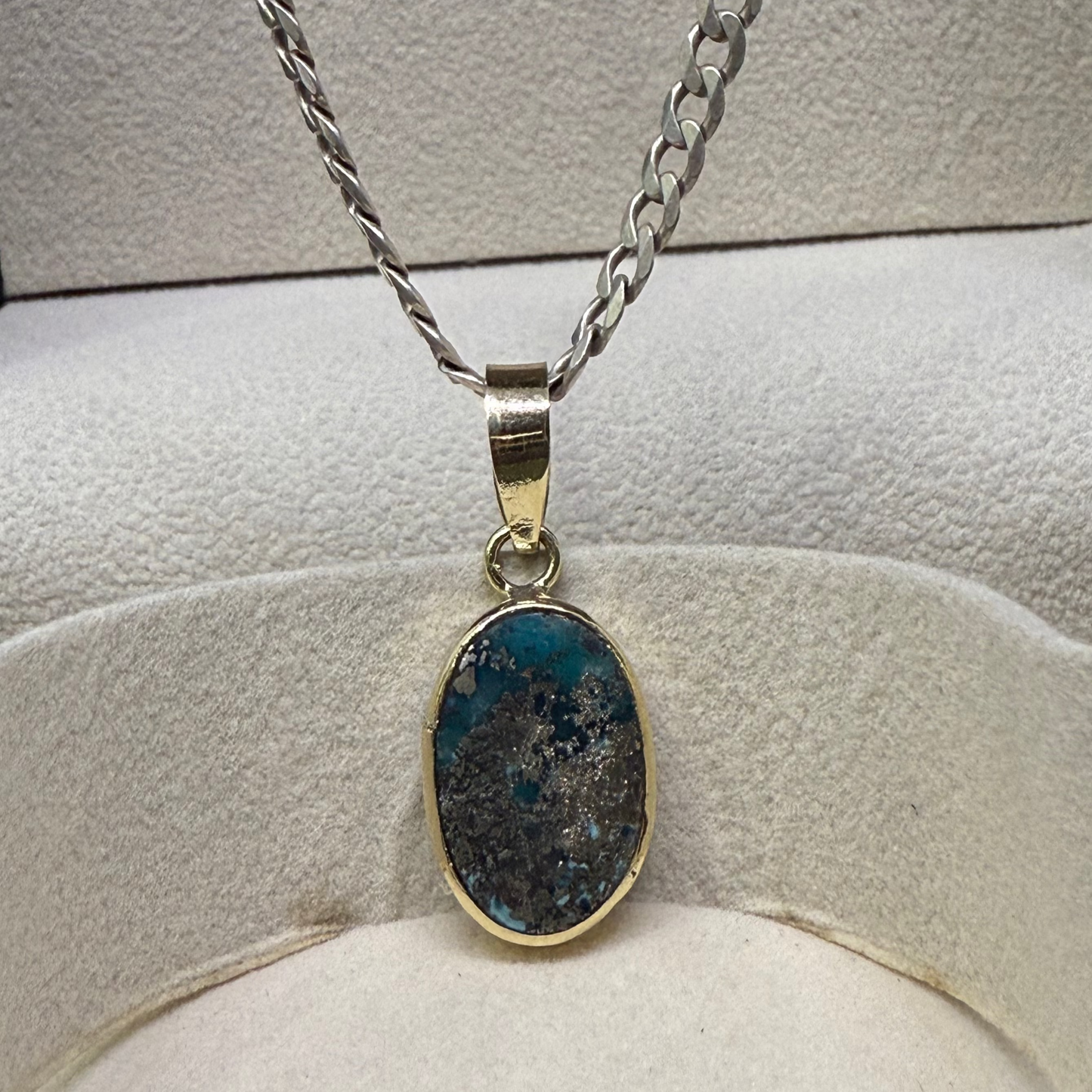 NATURAL FIROZA PENDANT - Energized & Certified ( 7.00 Carate )