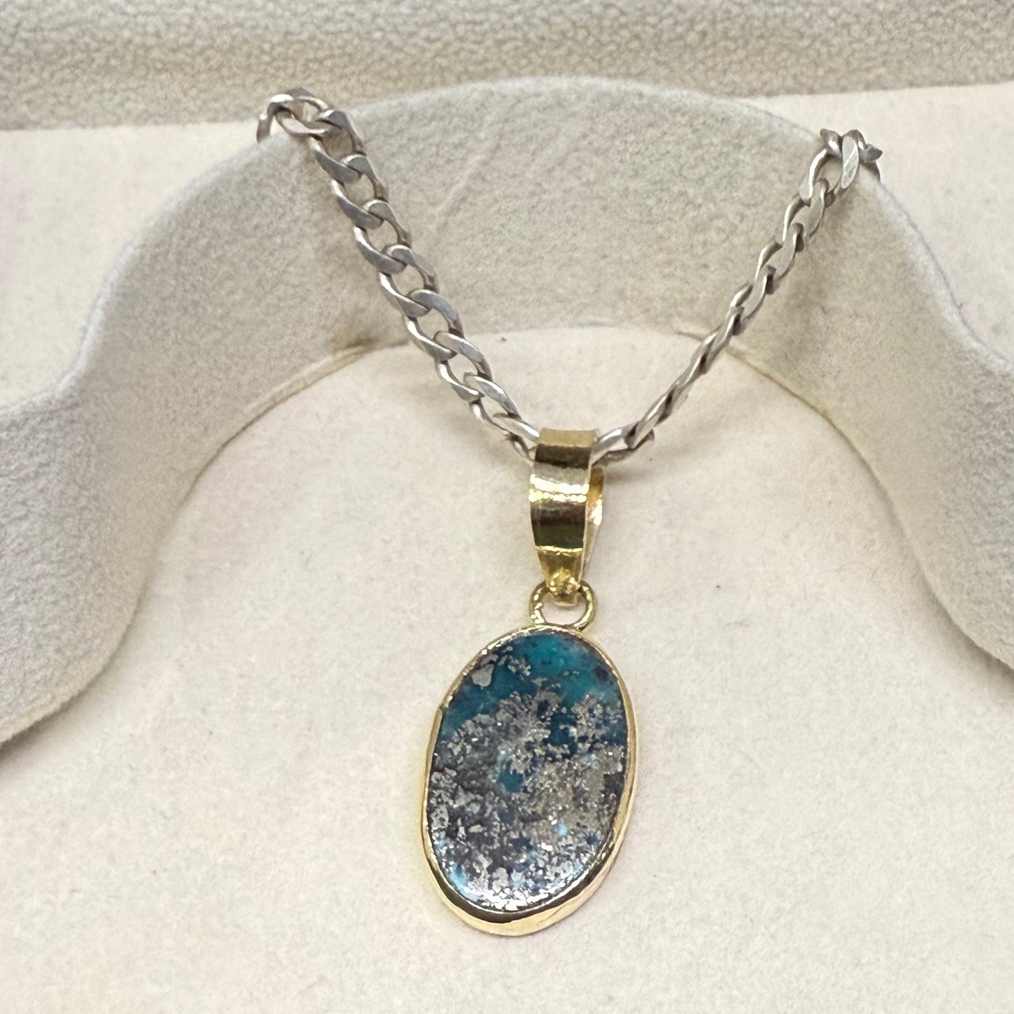 NATURAL FIROZA PENDANT - Energized & Certified ( 7.00 Carate )