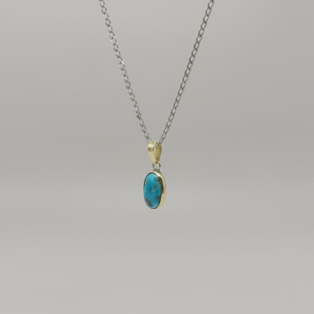 NATURAL FIROZA PENDANT - Energized & Certified ( 8.25 Carate )