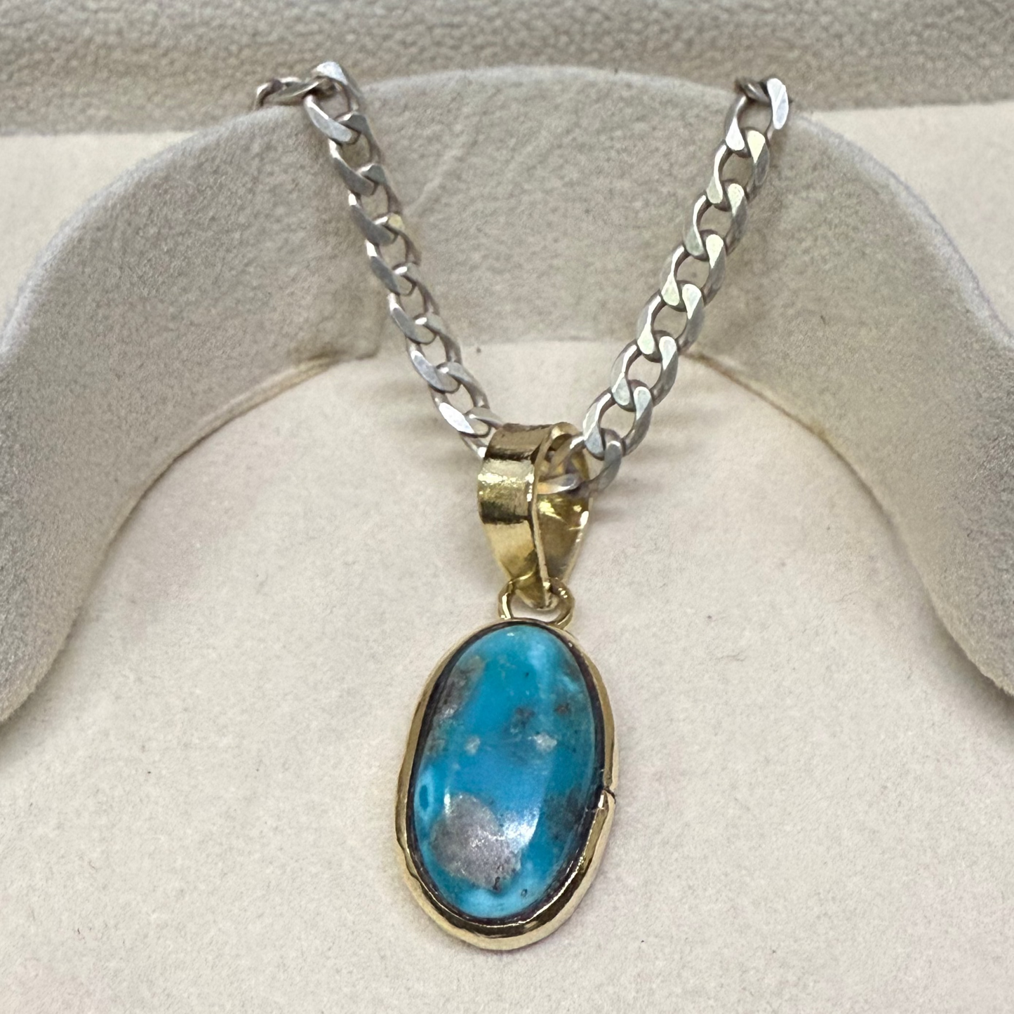 NATURAL FIROZA PENDANT - Energized & Certified ( 8.25 Carate )