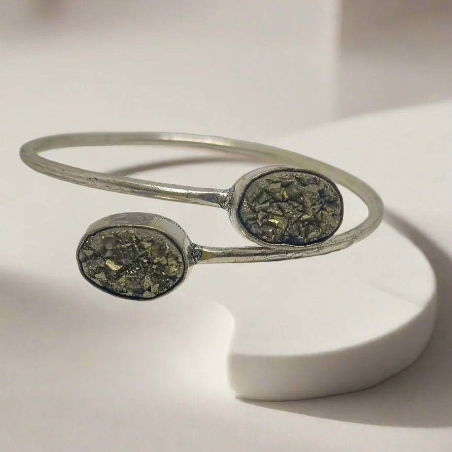 PYRITE KADA FOR LADIES/GIRLS || NATURAL PYRITE || GERMAN SILVER KADA