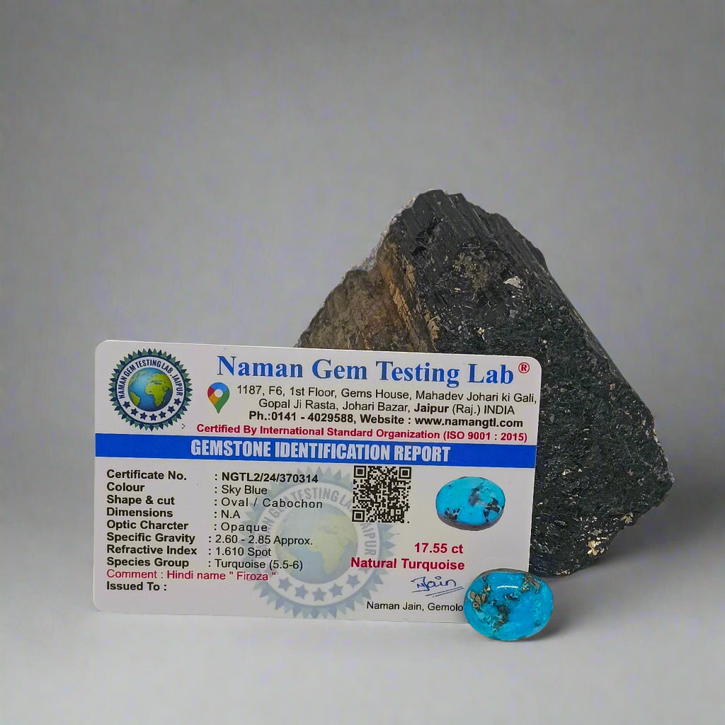 NATURAL IRANI FIROZA || 17.55 CARATE || LAB CERTIDIED