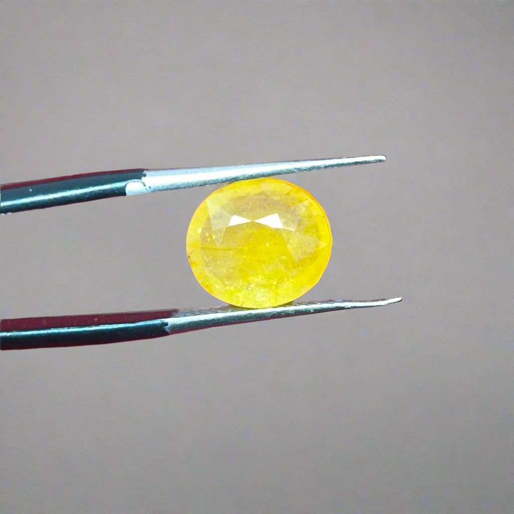 NATURAL YELLOW SAPPHIRE(PUKHRAJ) || 6.00 CARATE || LAB CERTIFIED
