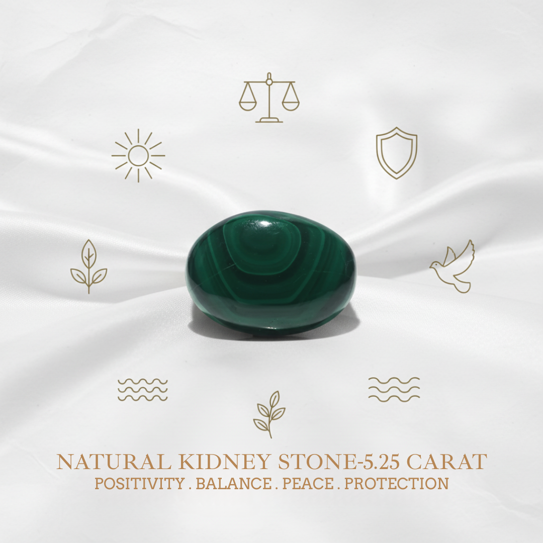 Lab Certified Natural Kidney Gemsttone 5.25 CARAT for Healing & Wellness