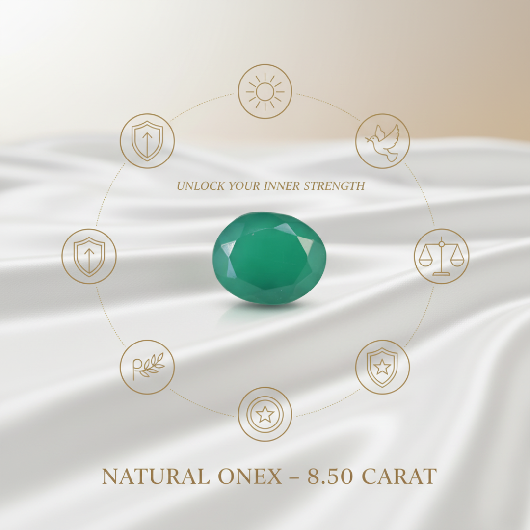 Lab Certified Natural Black Onyx Gemstone 8.50 CARAT for Protection & Strength