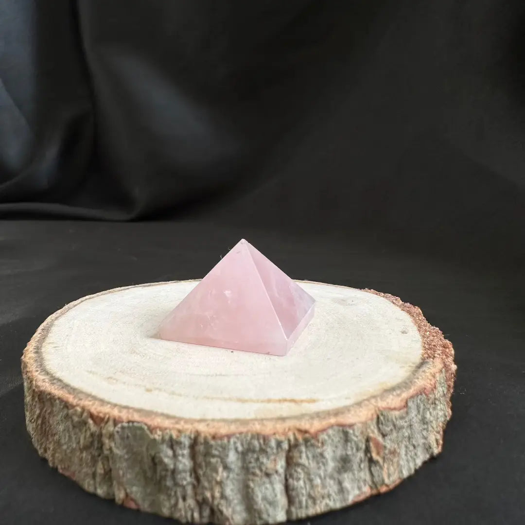 ROSE QUARTZ PYRAMID ( APPROX : 100-125 GRAM) || GEM BHAGYA