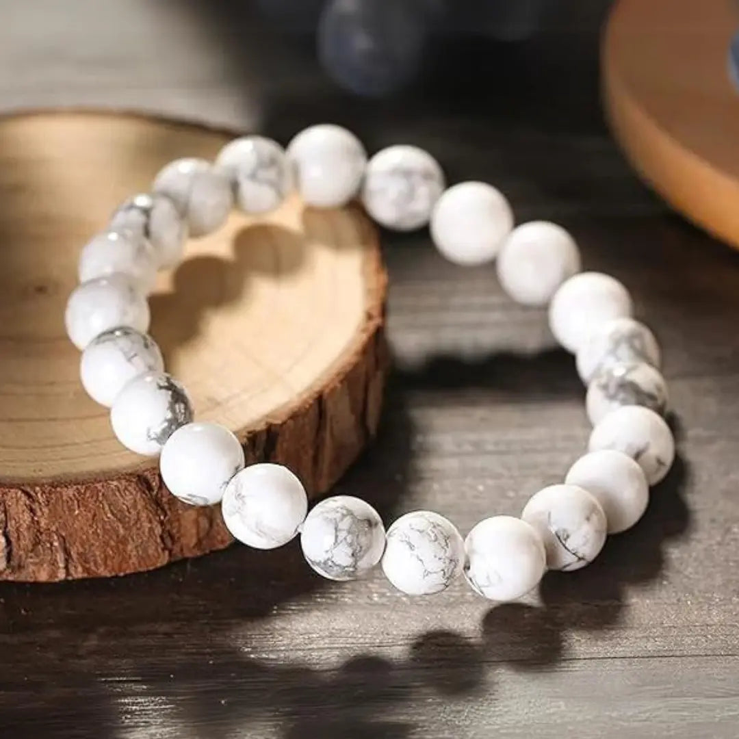 Howlite Bracelet (8mm) for Men and Women || Gem Bhagya