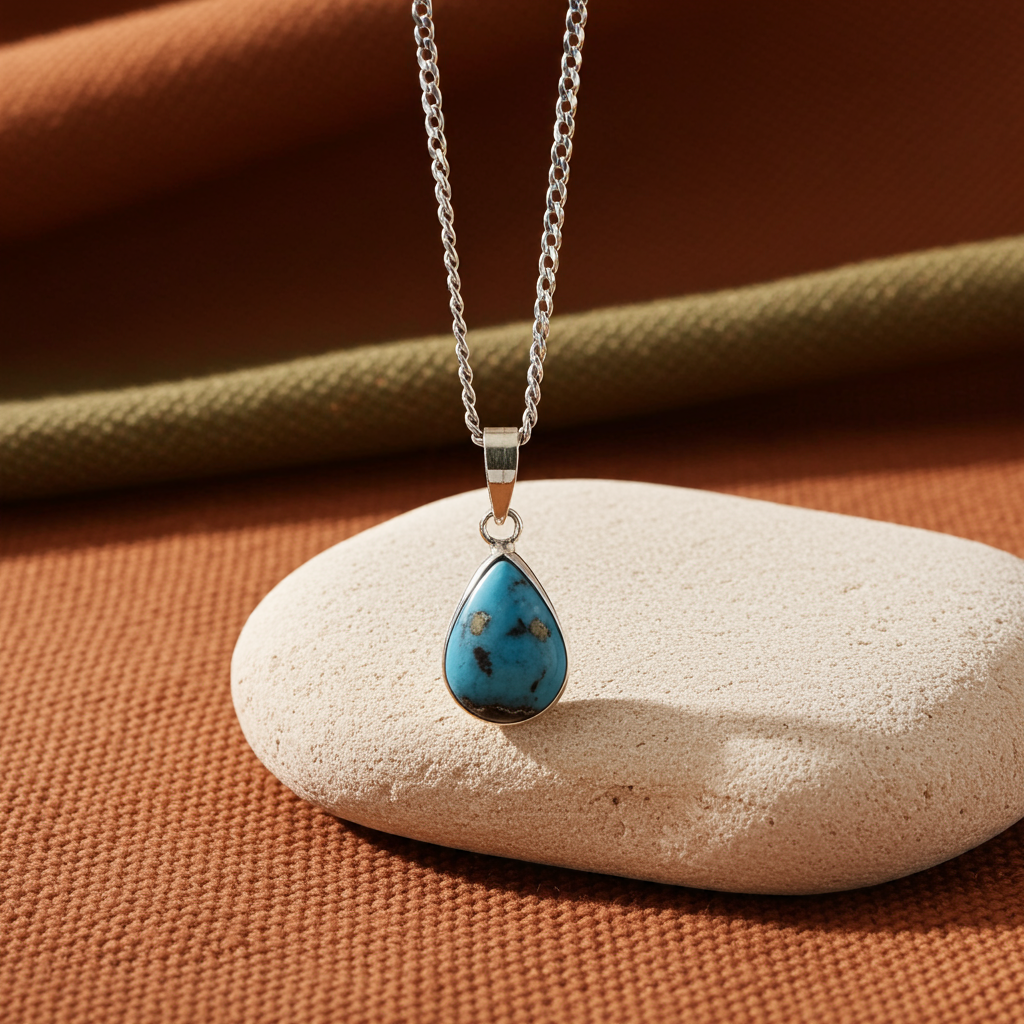 NATURAL FIROZA PENDANT - Energized & Certified ( 10.40 Carate )