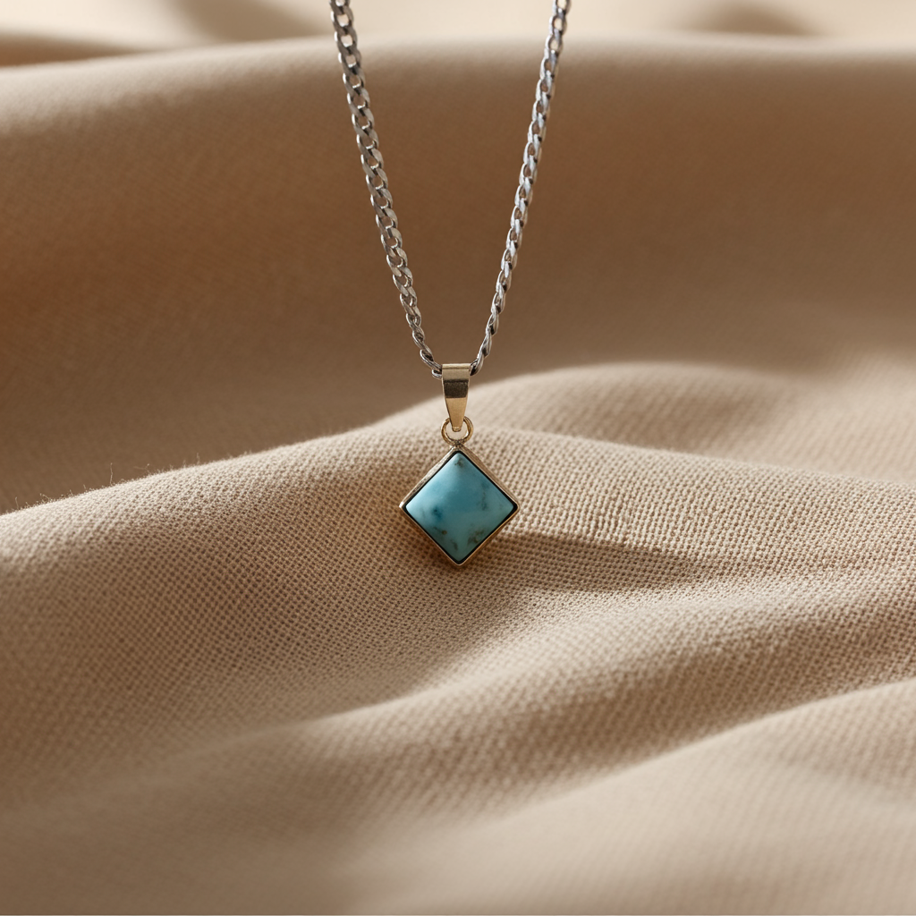 NATURAL FIROZA PENDANT - Energized & Certified ( 7.60 Carate