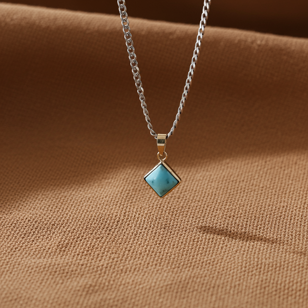 NATURAL FIROZA PENDANT - Energized & Certified ( 7.60 Carate