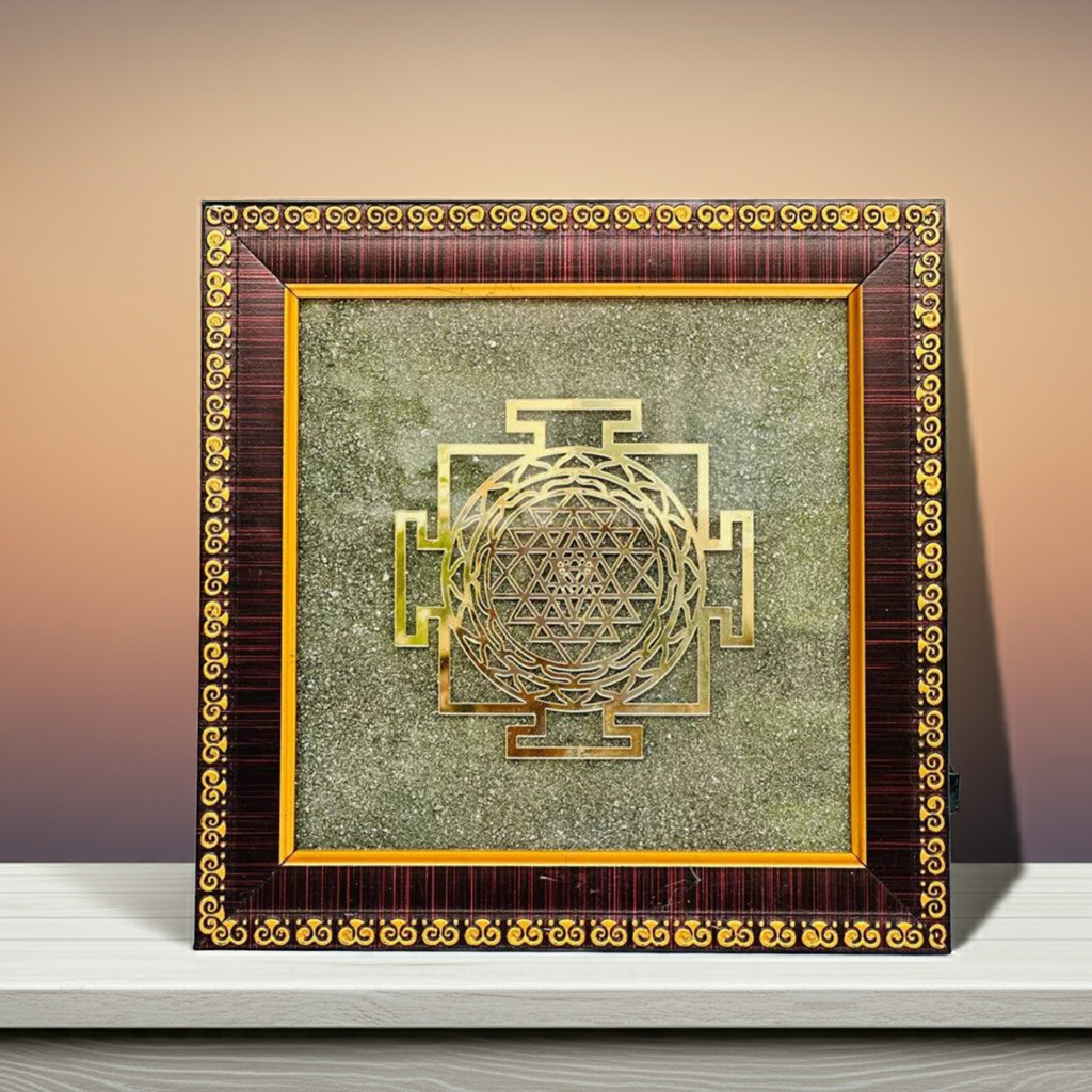 Shree Yantra Pyrite Frame || Gem Bhagya
