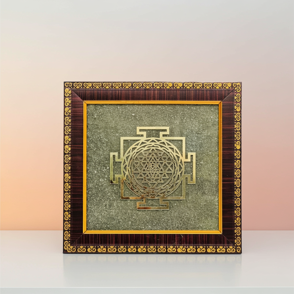 Shree Yantra Pyrite Frame || Gem Bhagya