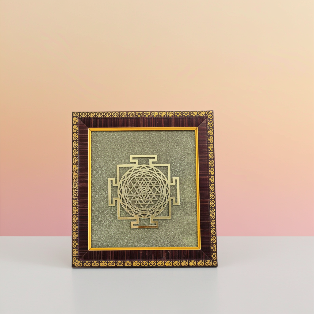 Shree Yantra Pyrite Frame || Gem Bhagya