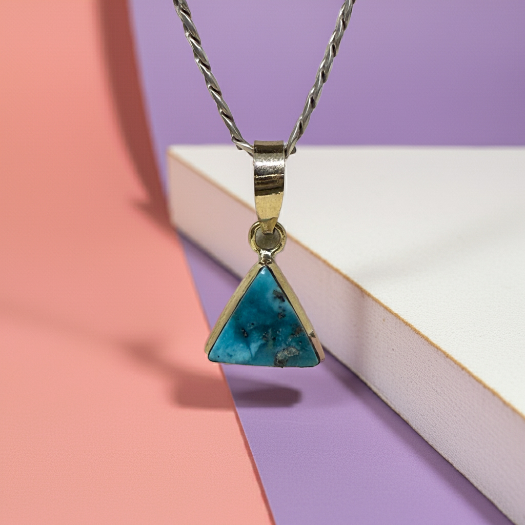 NATURAL FIROZA PENDANT - Energized & Certified ( 5.00 Carate )