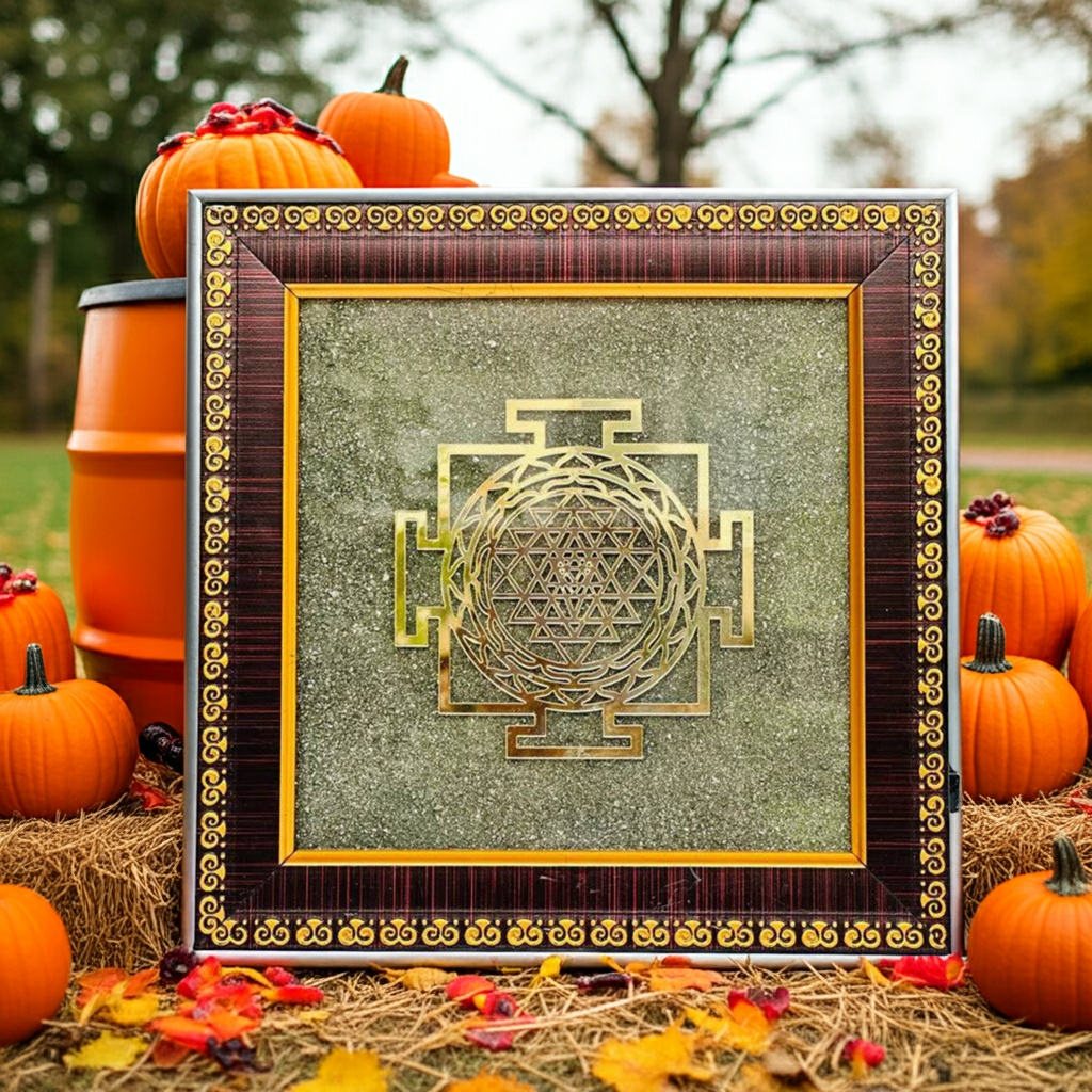 Shree Yantra Pyrite Frame || Gem Bhagya