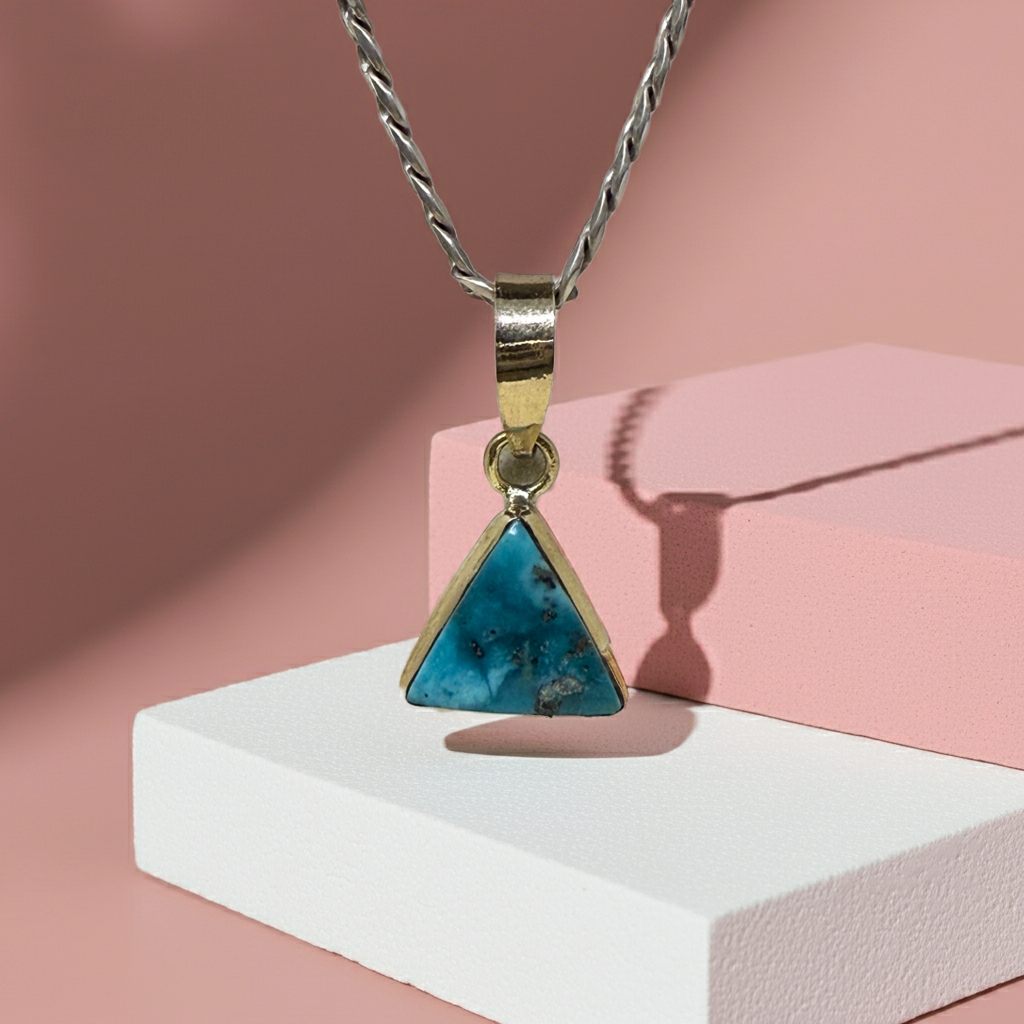 NATURAL FIROZA PENDANT - Energized & Certified ( 5.00 Carate )