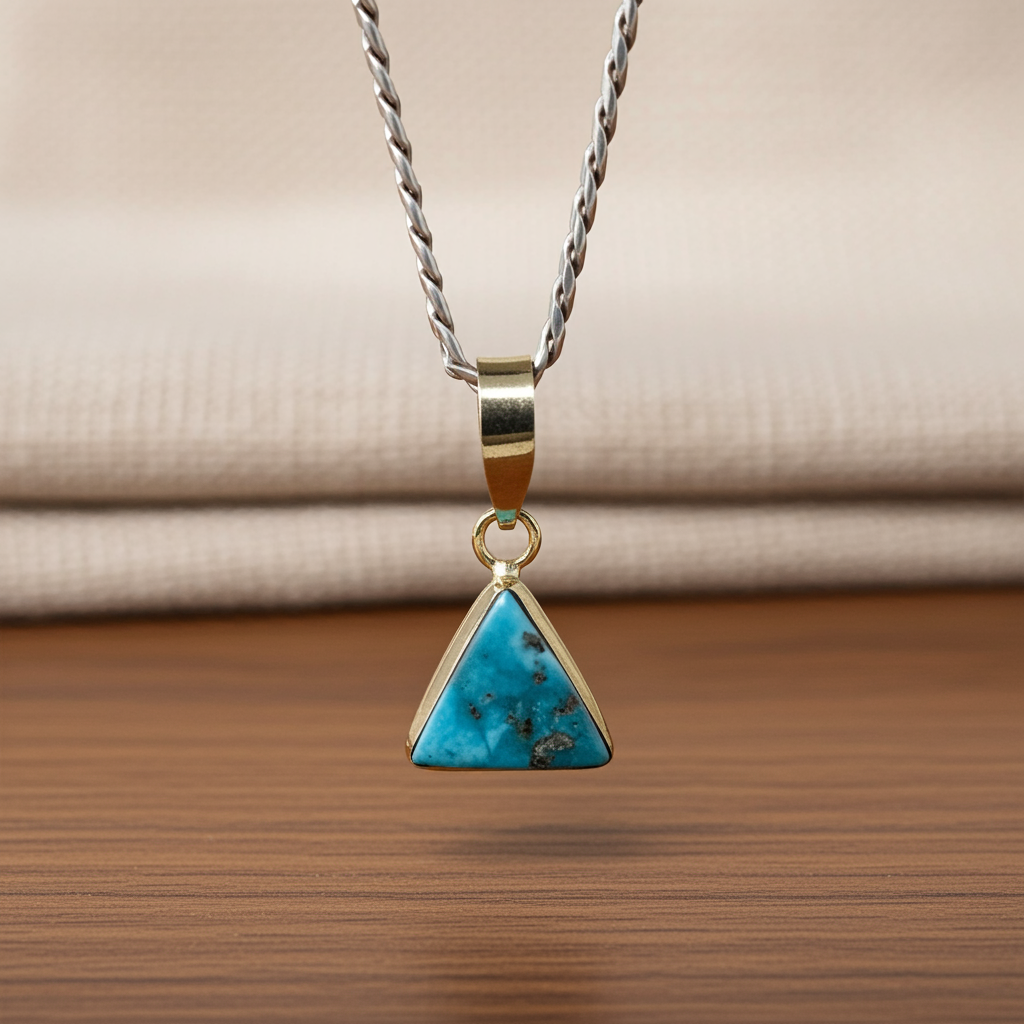 NATURAL FIROZA PENDANT - Energized & Certified ( 5.00 Carate )