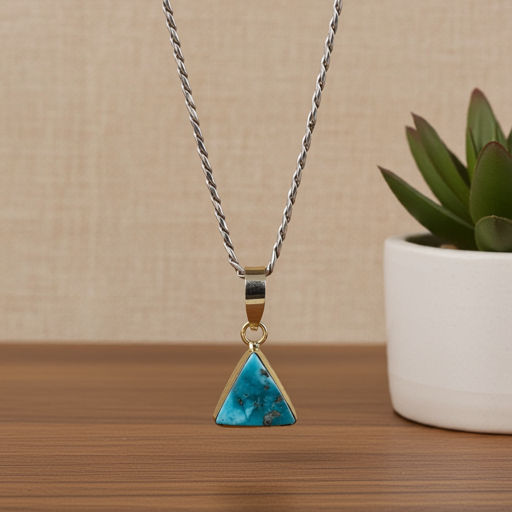 NATURAL FIROZA PENDANT - Energized & Certified ( 5.00 Carate )