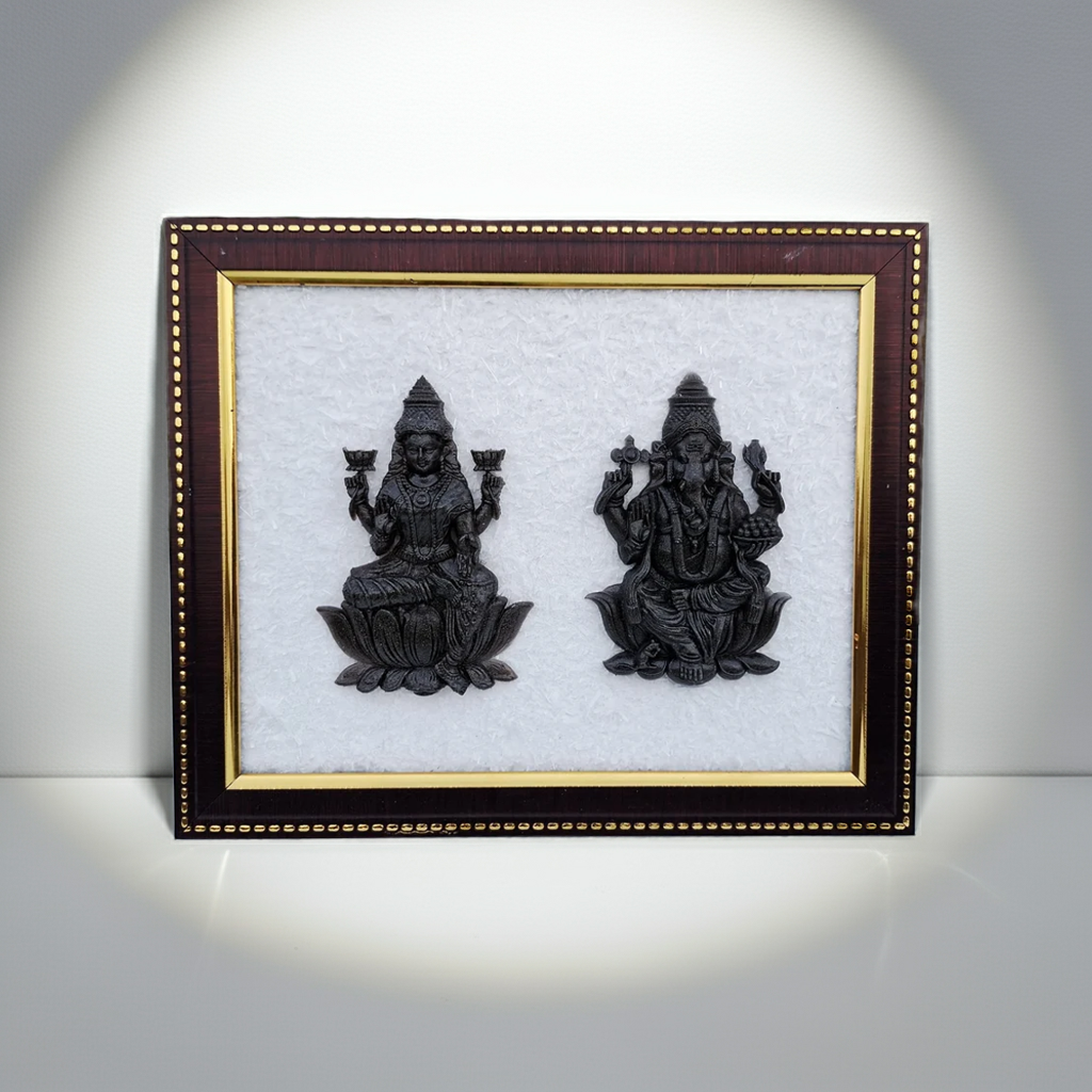 Pyrite Ganesh Ji & Laxmi Ji Frame || Gembhagya
