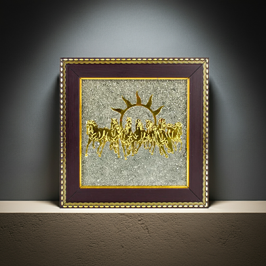 Pyrite Seven Horses Frame || Gem bhagya