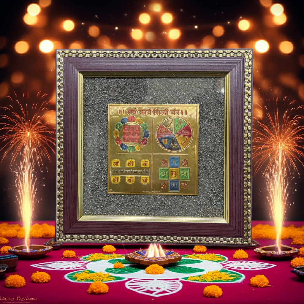 Sarva Karya Siddhi Yantra Pyrite Frame
