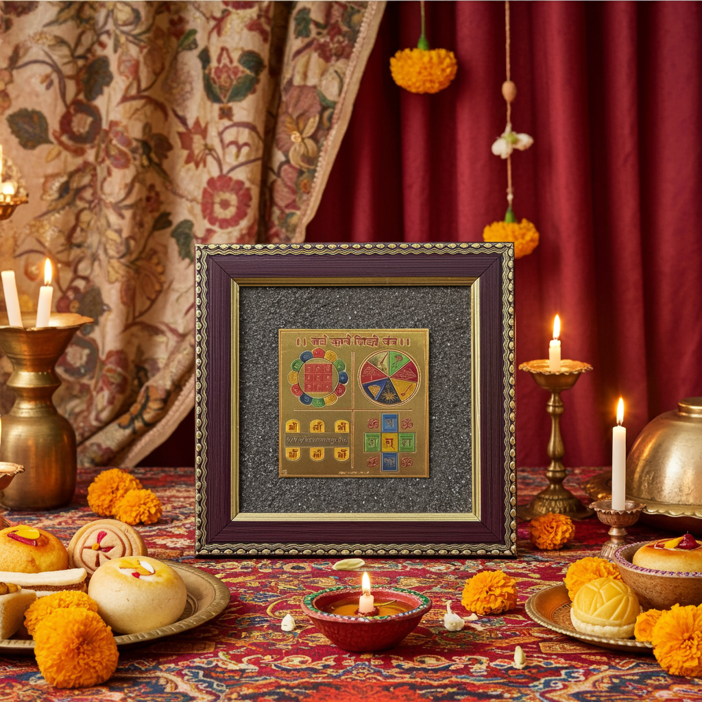 Sarva Karya Siddhi Yantra Pyrite Frame