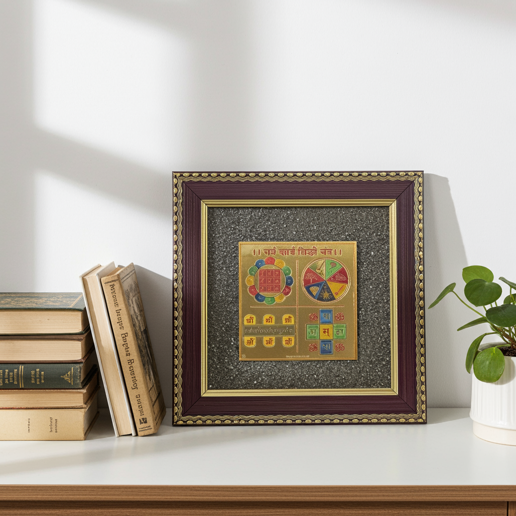 Sarva Karya Siddhi Yantra Pyrite Frame