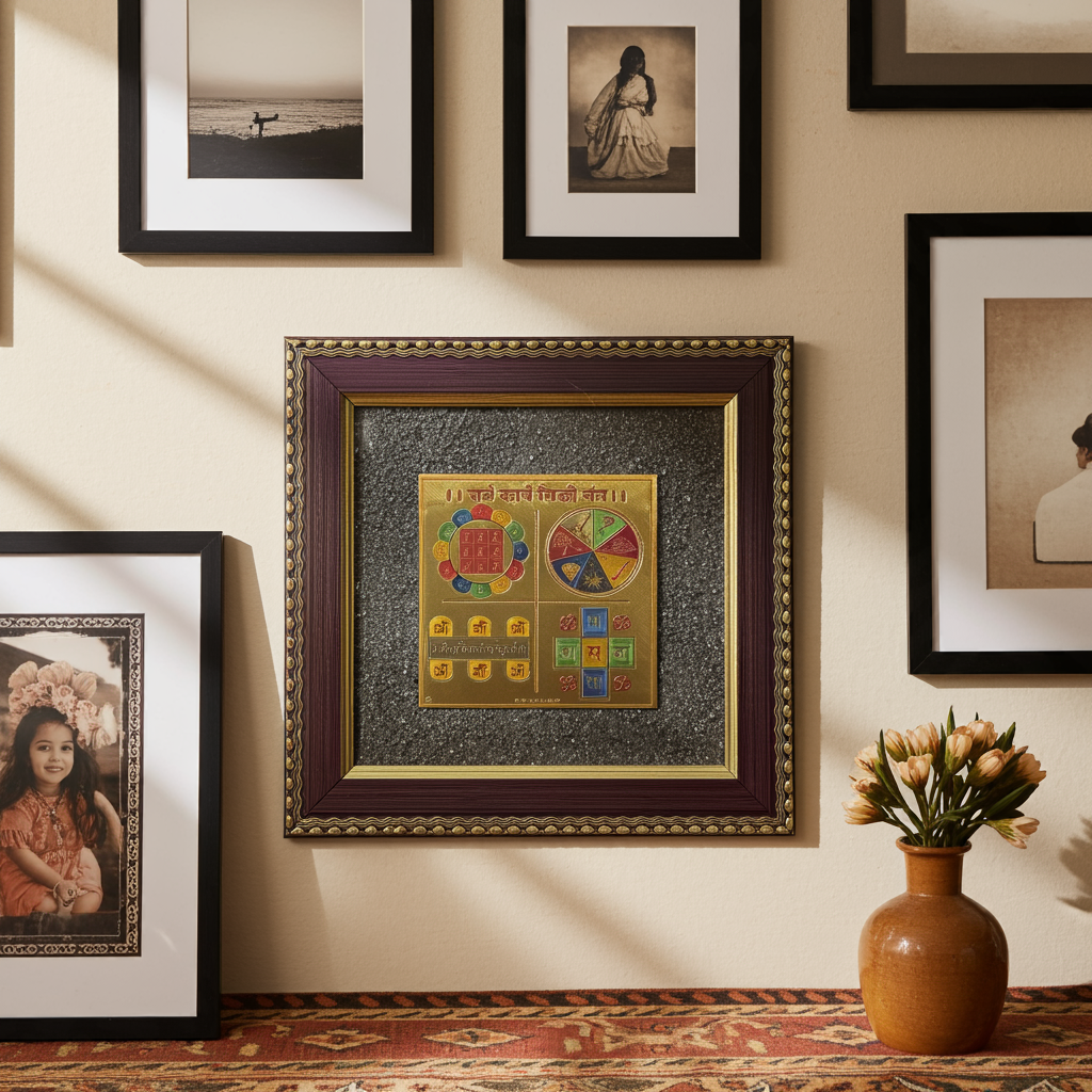 Sarva Karya Siddhi Yantra Pyrite Frame