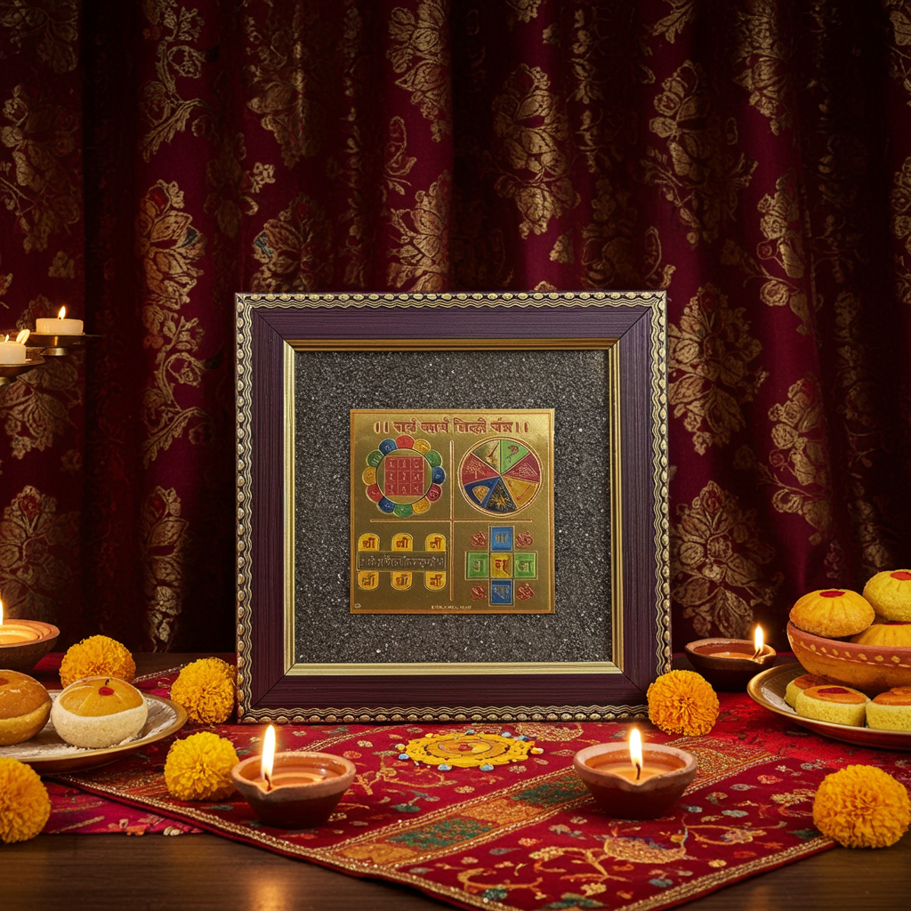 Sarva Karya Siddhi Yantra Pyrite Frame