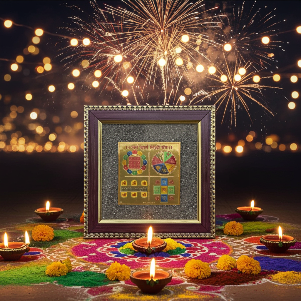 Sarva Karya Siddhi Yantra Pyrite Frame