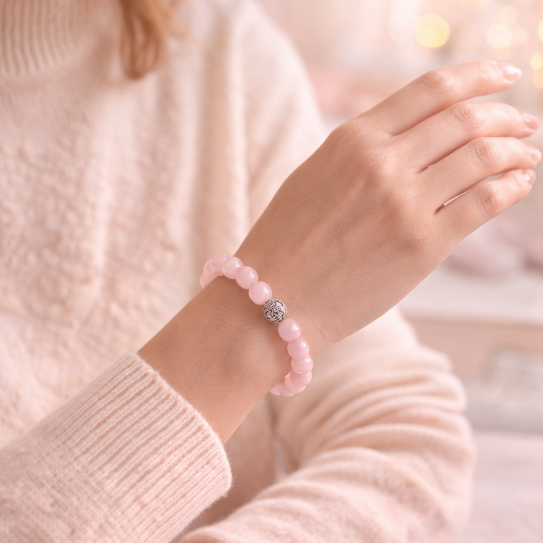 Rose Quartz Crystal Bracelet for Love Attraction – 8MM