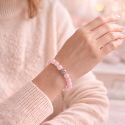 Rose Quartz Crystal Bracelet for Love Attraction – 8MM