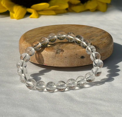 Natural Clear Quartz Bracelet ( 8 MM ) || Gem Bhagya