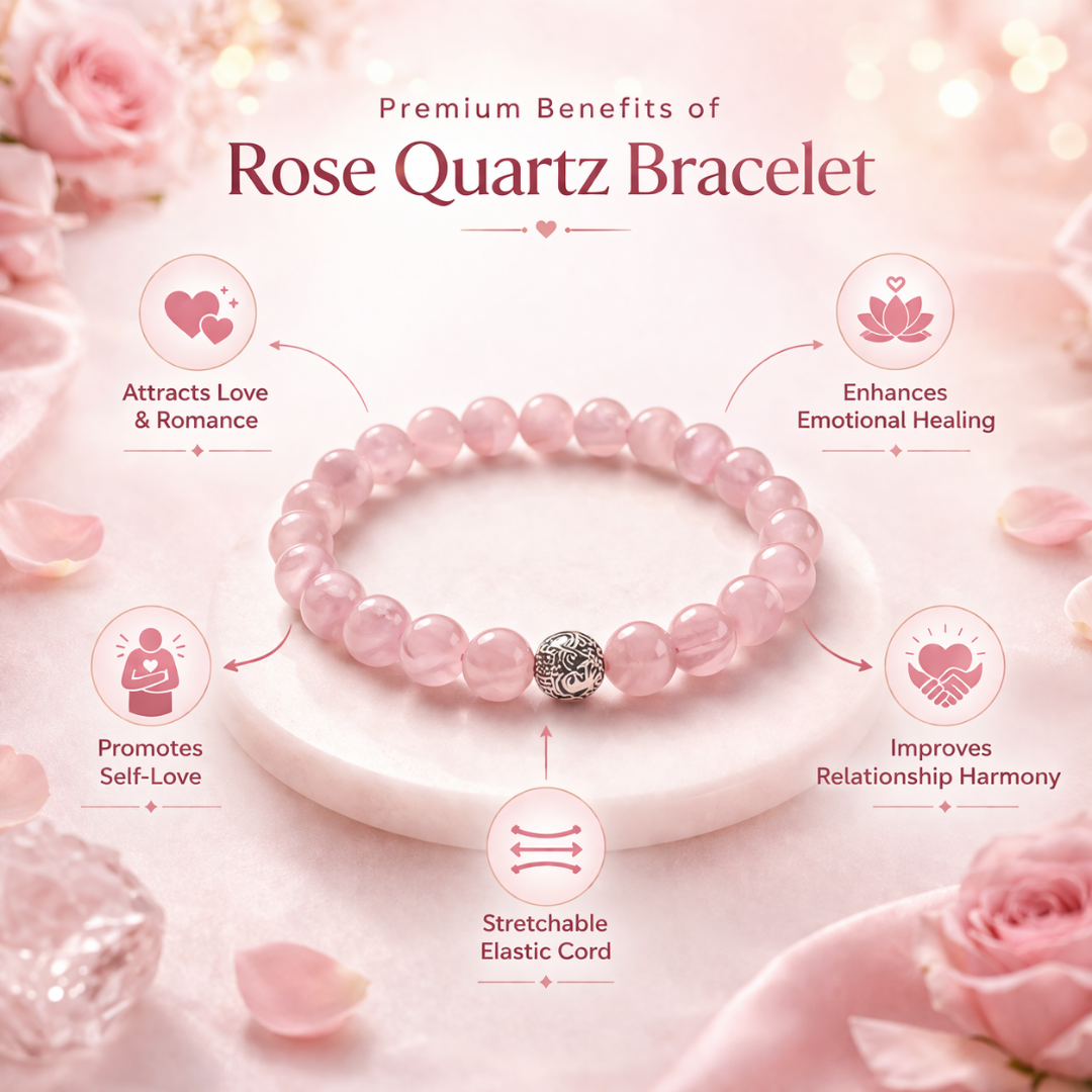 Rose Quartz Crystal Bracelet for Love Attraction – 8MM