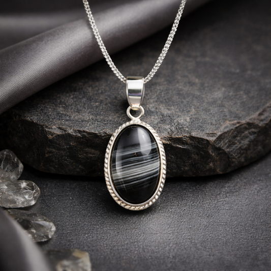 Natural Sulemani Hakik Pendant for Protection & Positivity