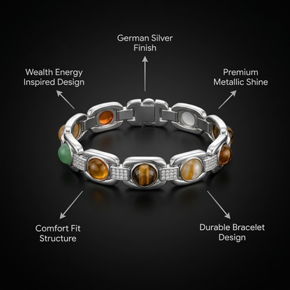 Dhan Yog German Silver Bracelet for Wealth & Prosperity