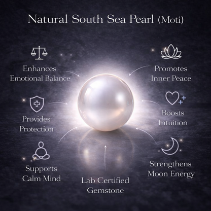 Natural South Sea Pearl (Moti) 8.25 Carat | Lab Certified Pearl Gemstone for Moon & Emotional Balance