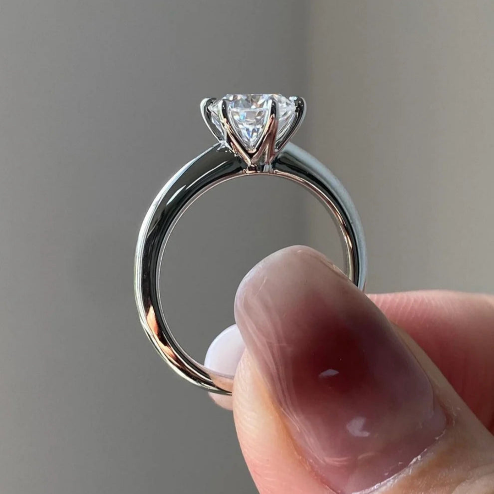 2 CARATE MOISANNITE ADJUSTABLE SILVER RING || LAB CERTIFIED