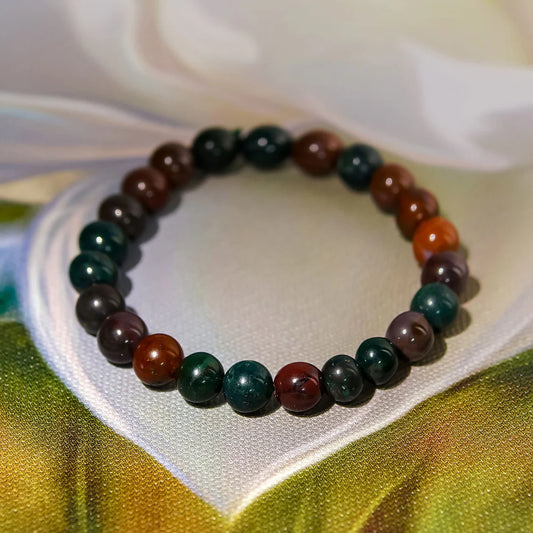 Natural Bloodstone Bracelet ( 8 mm ) || Gem Bhagya